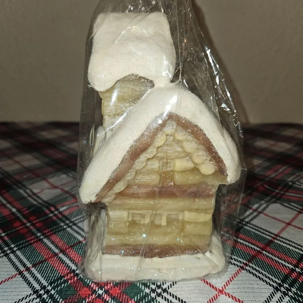 Charming and Cozy Figural Snowy Cottage Candle